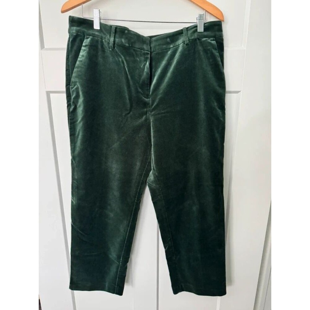 Loft Riviera Slim velvet dress pants - dark green - 14